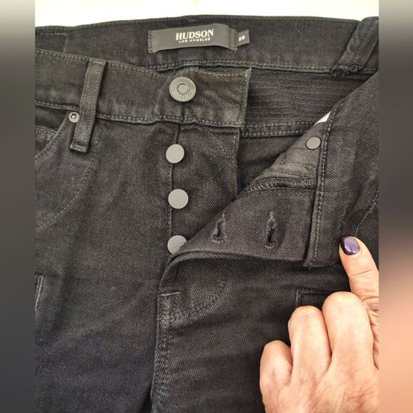 Hudson Blunder V2 Skinny Biker Moto Motorcycle Jeans Pants Black Denim Sz 29 - Picture 6 of 16